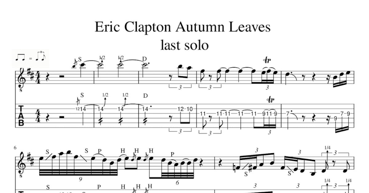 Eric Clapton Autumn Leaves guitar lesson