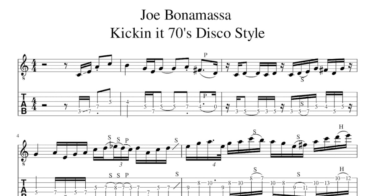 JOE BONAMASSA KICKIN IT 70'S DISCO STYLE guitar lesson